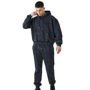 Survêtements surdimensionnés de haute qualité, lavage à l'acide personnalisé, nouveau design, vente en gros à prix de gros, col montant à capuche - Product Image 1