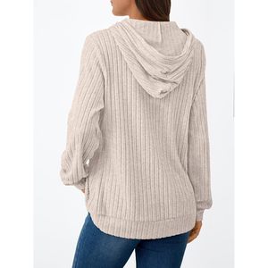2025 sweat à capuche surdimensionné pour femmes à manches longues automne et hiver pulls décontractés avec poche zippée lâche polaire motif 3D - Product Image 2
