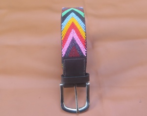 Cinturón de Cuero Genuino Hecho a Mano con Cuentas, Cinturón de Cuero de Moda con Logotipo Personalizado - Product Image 1