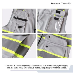 Top Quality Multi Pockets Hi Vis Reflective Breathable Workwear Motorcycle Reflective Safety Vest - Product Image 5