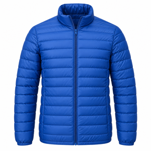 100% Cotton Winter Windbreaker Zip Closure Soft Material Casual <b>Waterproof</b> Men's Lightweight Solid <b>Hooded</b> <b>Puffer</b> <b>Jacket</b> - Product Image 6