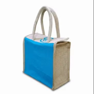 Bolsa de almuerzo tipo Tiffin Box con cierre de botón de yute y cremallera para uso diario - Product Image 1