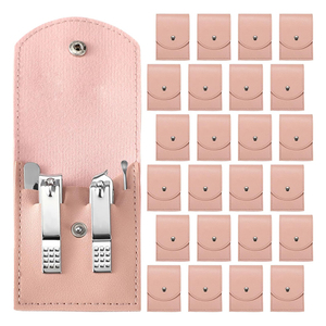 Factory Direct Japanese Steel Nail Clippers Set PU Leather Pouch Nail File Ear Pick Portable Manicure Kit - Product Image 1