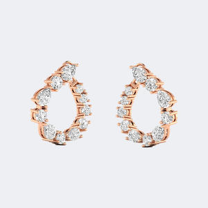 Pendientes de Aro con Diamantes de Forma Mixta de 1.75CTW, Color E, Claridad VVS2, Cultivados en Laboratorio, con Engaste de Puntas, Joyería Colgante para Mujer - Product Image 3