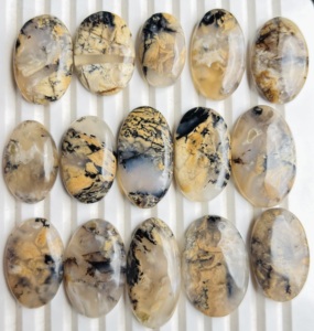 Agate Dendrite Tigre Naturelle Cabochon Polie, Pierre Précieuse Libre de Formes Mixtes, Fournitures de Fabrication de Bijoux Faits Main ASHU GEMS - Product Image 1