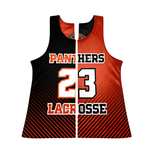 Débardeur de lacrosse Panthers pour femme, noir et orange, impression par sublimation, maillot de sport respirant - Product Image 3