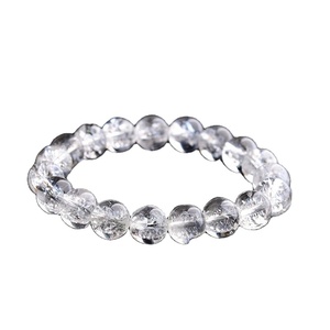 Pulsera de cuentas de cuarzo craquelado natural al por mayor pulsera elástica de cristal blanco - Product Image 1