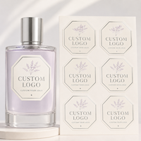 Étiquettes de bouteilles octogonales personnalisées en or et argent, autocollants imperméables avec logo personnalisé pour l'emballage de parfums et de bougies
