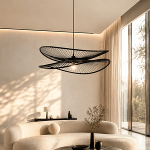 Nouvelle Arrivée Vintage : Lampe Suspendue Décorative Murale en Métal Grille Noire, Fixation Murale ou Plafond, Décoration Intérieure Maison - Product Image 1