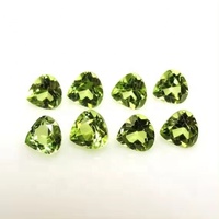 Envío gratis 4mm Peridot Heart Cut Faceted Calibrated Loose Gemstone Natural Birthstones Joyería a precio de fábrica al por mayor