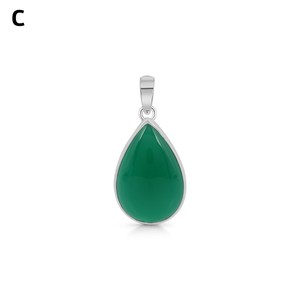 NIKHIL GEMS Pendentif de déclaration vintage en onyx vert naturel, monture en or, argent sterling 925, certifié par un tiers - Product Image 5