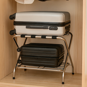 Portaequipajes Plegable de Estilo Moderno Hecho en Taiwán con Estante Inferior de Respaldo Alto - Product Image 1