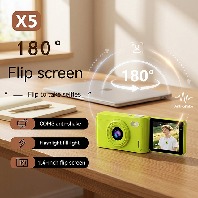 1080P Photo Dslr Kids Camera 180 Degree Flip Screen Sd Card Type Digital Kids Camera for Photography