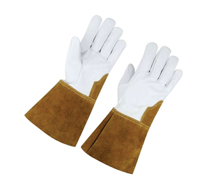 Leather Safety Gloves 14 Inch Heat Resistant Anti-Heat Abrasion Resistance Elastic Wristlet Cowhide Material Anti-Vibration - Product Image 6
