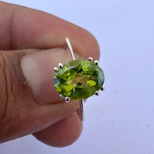 Oval Peridot <b>Ring</b> 925 Sterling Silver August Birthstone Jewelry Elegant Minimalist Gemstone <b>Ring</b> Gift For Her Luxury Gift - Product Image 3