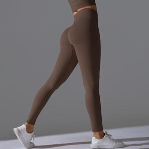 Leggings de yoga taille haute pour femmes, longueur intégrale, effet push-up, en Spandex et Nylon, extensibles dans les quatre sens, pour le sport et le fitness - Product Image 2