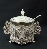 Pot polyvalent en argent allemand, simple, élégant et contemporain, best-seller, idéal comme cadeau d'affaires pour servir des fruits secs et du sucre, cadeau d'entreprise