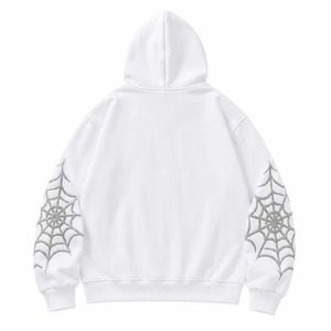 Sweat-shirt à capuche zippé intégral pour homme, coupe oversize, délavé à l'acide, avec crâne en strass personnalisé, brodé, orné de cristaux scintillants, pour l'hiver - Product Image 6