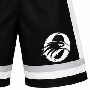 Men Black Sublimated Ice Hockey Shorts Polyester Striped <b>Athletic</b> Sports Shorts Team Uniform Training Match Wear Apparel - Product Image 4