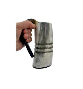 Mug en corne de buffle de 500 ml de qualité supérieure, fait main, pour bière et vin, écologique et compatible lave-vaisselle, naturel, logo personnalisable, pour bar - Product Image 3
