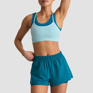 Sujetador Deportivo de Doble Capa para Mujer, 90% Poliéster, 10% Elastano, Alta Elasticidad, para Gimnasio, Verano, Entrenamiento, Running, Color Sólido - Product Image 4