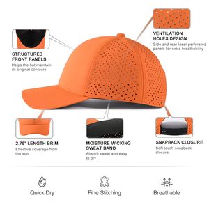 Gorra de Béisbol de Malla Naranja, 6 Paneles, Ajustada, Unisex, Transpirable, para Exteriores, Verano, Casual, Color Sólido, Talla Adulto 57-60cm - Product Image 5