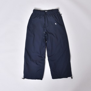 Men's Navy Blue Drawstring Waist Pants with Adjustable Cuffs and Front Logo Breathable Polyester Fabric Relaxed Fit Style - Product Image 1