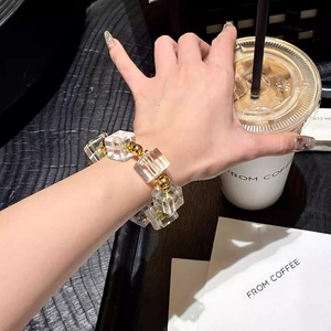 Bracelet de perles de Quartz clair naturel pour femmes perles de Cube minimaliste romantique bijoux d'énergie élégant bracelet blanc fabriqué en Chine - Product Image 2