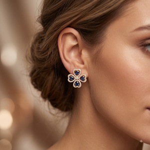Boucles d'oreilles classiques en or blanc 14 carats plaqué rhodium, diamants de laboratoire taille octogonale, style hip-hop, cadeau de mariage pour femme, bijoux - Product Image 3