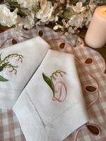 Serviettes de mariage brodées personnalisées en couleur et en taille, lettres monogrammes personnalisées, linge de table de mariage haut de gamme en lin