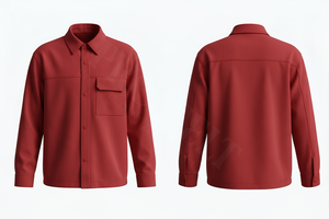 Chemise habillée décontractée à manches longues boutonnée de haute qualité, style streetwear professionnel, avec poche poitrine surdimensionnée et tissu doux - Product Image 2