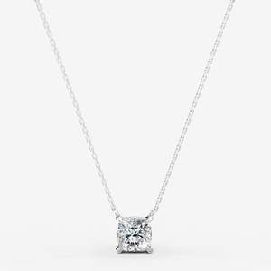 Colgante Solitario Clásico con Cojín en Oro Rosa de 18K, Colgantes y Dijes de Moissanita, Joyería para Bodas y Fiestas, Regalo de Aniversario, Venta al por Mayor - Product Image 1