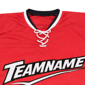 Maillot de hockey haut de gamme – Personnalisez le nom de votre équipe – Style col lacé vintage – Tissu performant durable 220 GSM – Uniforme de ligue personnalisé - Product Image 5