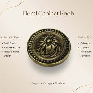 Pomo de Puerta de Latón Macizo de Primera Calidad con Acabado Antiguo |   Manija de Puerta Principal Resistente, Estilo Clásico Vintage, Herrajes de Entrada para el Hogar - Product Image 2