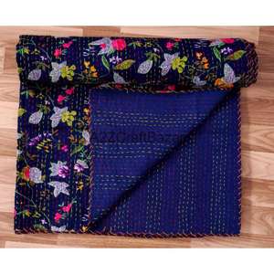 Edredón Kantha Vintage Bordado a Mano, 100% Algodón Puro, Reversible, Ecológico, para Todas las Estaciones, para Uso en el Hogar y Hoteles - Product Image 4