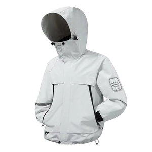 Veste de moto softshell pour homme, style tendance, prix de gros, veste softshell pour homme, veste blanche imperméable à capuche pour homme - Product Image 1
