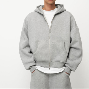 Survêtement d'hiver pour homme, design personnalisé, grammage lourd 500 GSM, en molleton 100% coton, style ample à capuche, sportif, respirant et coupe ample - Product Image 2