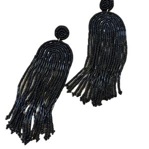Boucles d'oreilles en perles noires Sparky, boucles d'oreilles personnalisées multi-perles, bijoux de fête pour femmes au meilleur prix, boucles d'oreilles en perles - Product Image 1