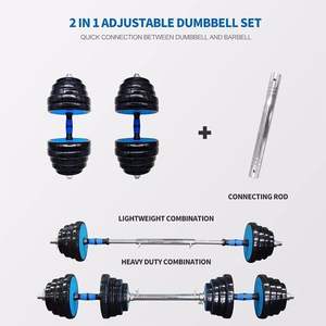 <b>Adjustable</b> 88Lbs Weights Dumbbells Set of 2 2-in-1 Exercise & Fitness <b>Barbell</b> for Men & Women - Product Image 6
