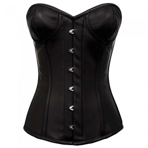 Women's Goth <b>Punk</b> Plus-Size Zipper Leather Lace Corset Shapewear Waist Cinchers Hip Enhancer Satin Fabric Quick Dry Firm Control - Product Image 3