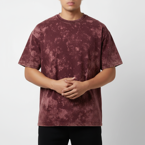 T-shirt Homme 100% Coton de Luxe 300 GSM Unisexe Col Montant Personnalisable Logo Vierge Coupe Oversize Boxy Épais Vente en Gros - Product Image 4