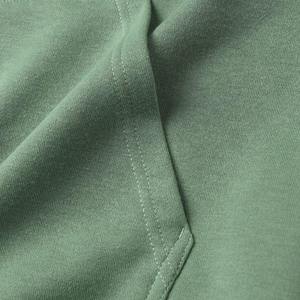 Sweat-shirt à capuche unisexe surdimensionné vert uni en coton tricoté, pull décontracté avec poche et manches à motifs, personnalisable - Product Image 5