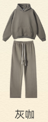 Unisex Blue Sporty Tracksuit Full <b>Zip</b> <b>Hooded</b> Jacket Pants Set Quick Dry Nylon/Cotton Eco-Friendly Fleece Elastic Waist Winter - Product Image 2