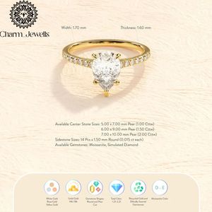 Bague de fiançailles et d'éternité classique pour femme Charm_Jewells en argent plaqué or rose avec moissanite taille coussin et sertissage à griffes IGI - Product Image 6