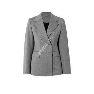 Trajes de Negocios Casuales para Mujer, Antiarrugas, 100% Poliéster Tejido, Blazer Sólido de Un Solo Pecho, Manga Larga, Cuello en V - Product Image 1