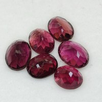 Pierre précieuse naturelle authentique en tourmaline, 6 pièces, pierres lâches de 6 à 10 mm, couleur rose, taille ovale facettée pour la création de bijoux, vente en gros