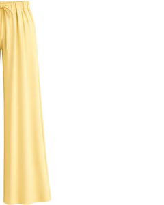 <b>Light</b> Yellow Wide Leg Pants Women High Waist Drawstring Loose Fit Casual Straight Trousers Soft Comfortable <b>Lounge</b> Wear Fashion - Product Image 3