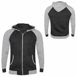 Wholesale <b>Men's</b> Custom charcoal <b>grey</b> Eco-Friendly Quick Dry Solid Winter <b>zip</b> <b>up</b> raglan sleeve <b>hoodie</b> streetstyle lightweight - Product Image 1