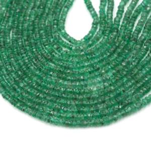 Cuentas redondas de esmeralda zambiana natural, muy vendidas, cuentas facetadas de piedras preciosas, 3-5 mm, hilo de 16 pulgadas para la fabricación de joyería. - Product Image 4