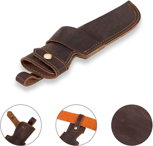 Leather Knife Sheath Belt with Zipper Closure Chef Knife Guard Anti-Theft Large Capacity Knife <b>Holster</b> EDC Belt - Product Image 3